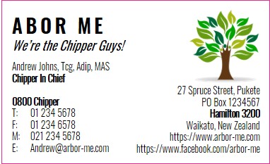 Cluttered business card