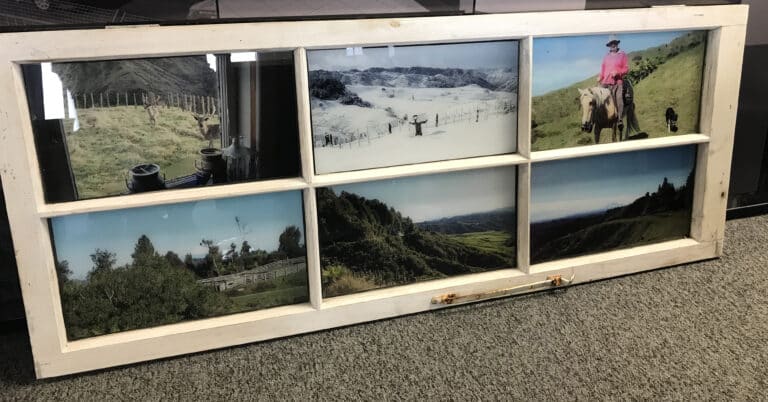 custom projects photos printed on adhesive and applied to an old window2